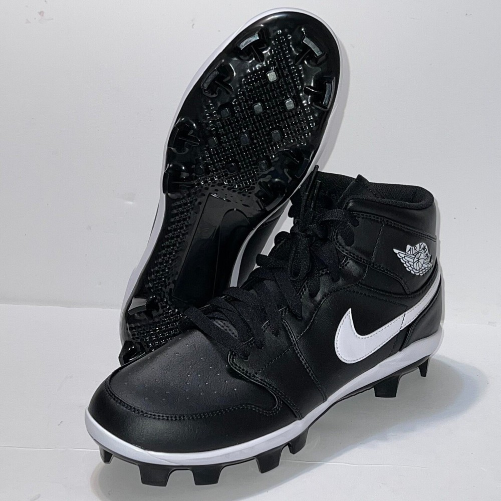 Air Jordan 1 Retro MCS Baseball Cleats Black Molded MEN'S 10 AV5354-001 NEW - Picture 2 of 15